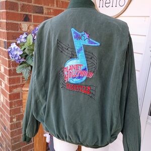 PLANET HOLLYWOOD NASHVILLE SZ XL EMBROIDERED VINTAGE RAYON JACKET Y2K 90S RARE